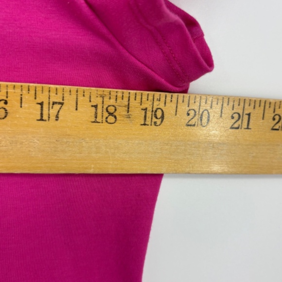 Palm Grove Womens PETITE Large T-Shirt Bright Pink Embroidered Pineapple Studs - Picture 6 of 7